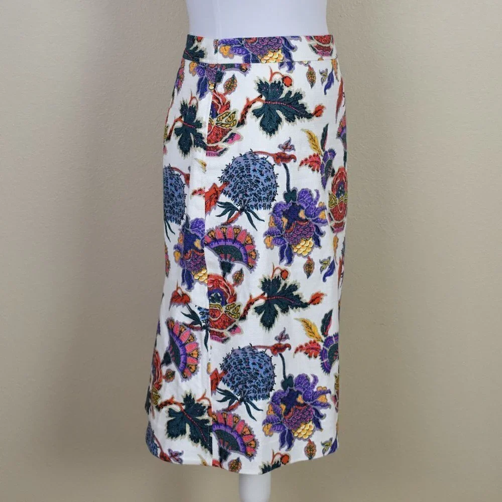 J. Crew Pencil Skirt Paisley Floral 2 - Picture 6 of 7